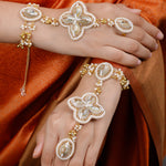 Load image into Gallery viewer, CHHAYA SET ( EARRINGS, TIKKA, PAIR OF HATHPHOO, EARCHAIN )