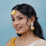 Load image into Gallery viewer, GULABO SET ( EARRINGS, TIKKA, PAIR OF HATHPHOOL )