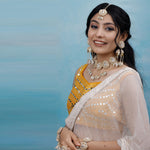 Load image into Gallery viewer, SHRUNGAR SET ( EARRINGS, TIKKA, PAIR OF HATHPHOOL, NACKLACE )