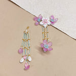 Load image into Gallery viewer, THE PINK & TURQUOISE PETALS SET (EARRING, EARCHAIN, NECKLACE, HATHPHOOL, KALEERA)
