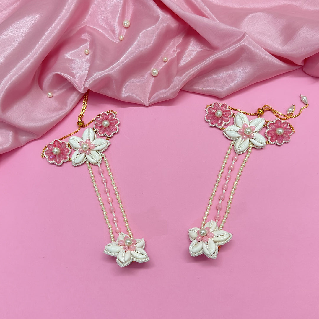 PINK BARBIE AURA SET ( EARRINGS, PAIR OF HATHPHOOL, EARCHAIN )