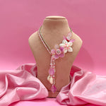 Load image into Gallery viewer, THE PINK PETAL SET (EARRING, EARCHAIN, HATHPHOOL, KALEERA, NECKLACE)