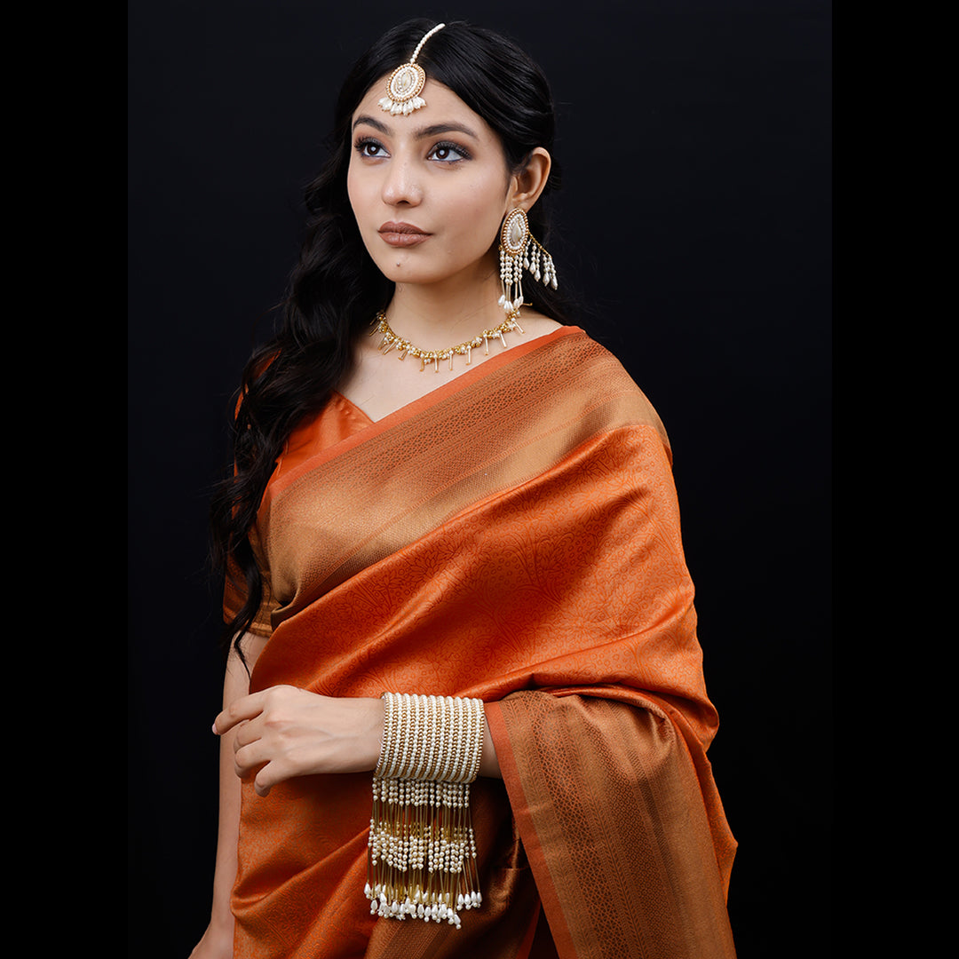 RUHI SET ( EARRINGS, TIKKA, PAIR OF BANGLES, NACKLACE, EARCHAIN )