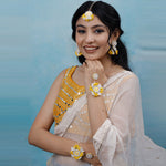 Load image into Gallery viewer, GULABO SET ( EARRINGS, TIKKA, PAIR OF HATHPHOOL )
