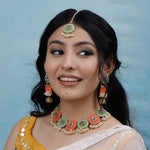 Load image into Gallery viewer, PANKHUDI SET ( EARRINGS, TIKKA, NACKLACE )