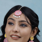 Load image into Gallery viewer, AABHA SET ( EARRINGS, TIKKA, PAIR OF HATHPHOOL, NACKLACE )