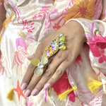 Load image into Gallery viewer, PHOOLKARI SET ( EARRINGS, NECKLACE, HAND HARNESS, RING)