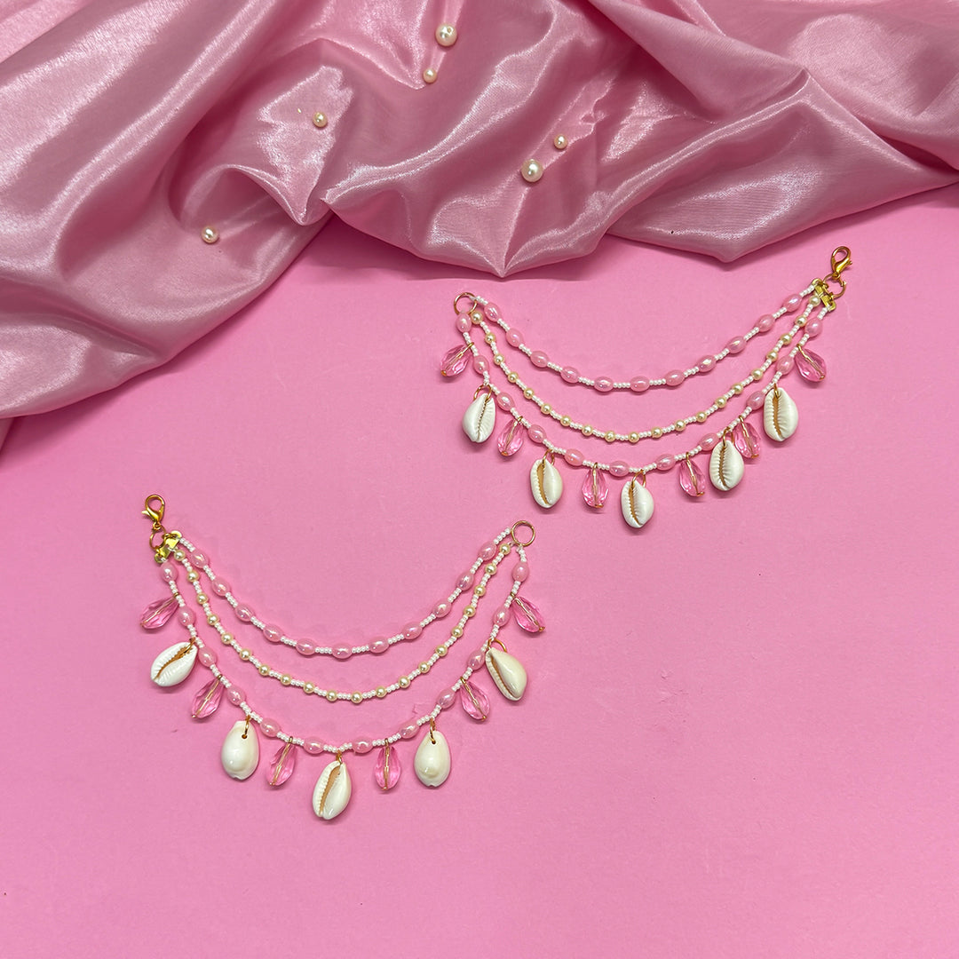 PINK BARBIE AURA SET ( EARRINGS, PAIR OF HATHPHOOL, EARCHAIN )